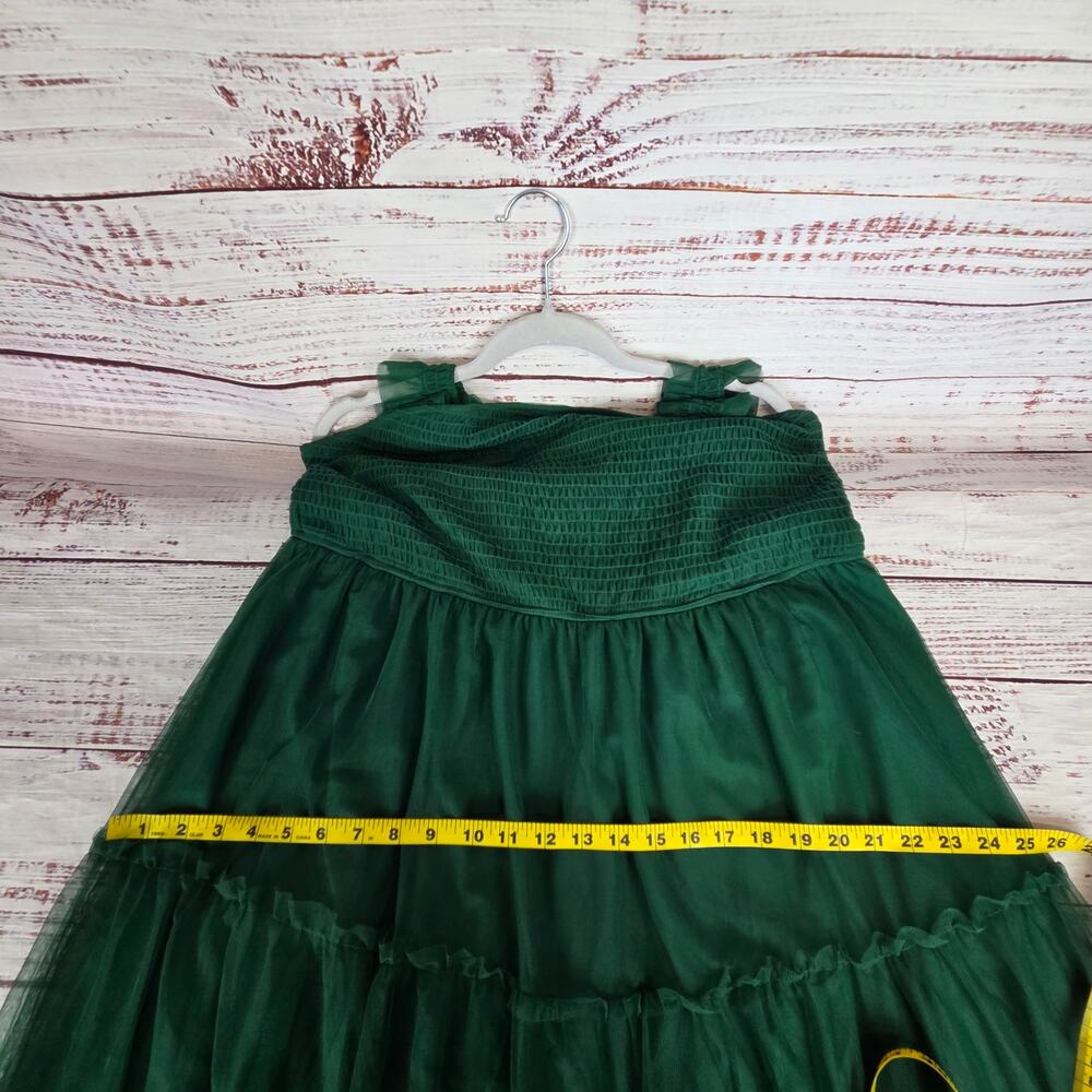 Pretty Garden Emerald Green MIdi Dress 2XL Tier Chiffon Whimsigoth Forest Fairy - Picture 13 of 16